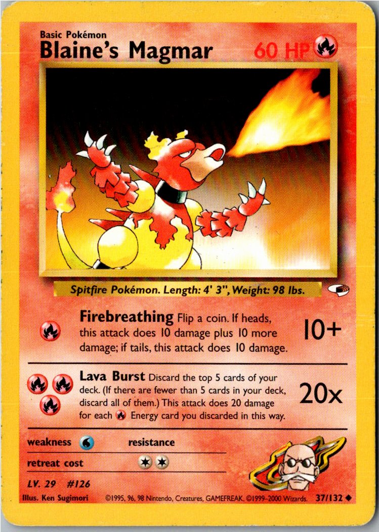 Blaine's Magmar Magmar 37/132 Gym Heroes – Vorderseite