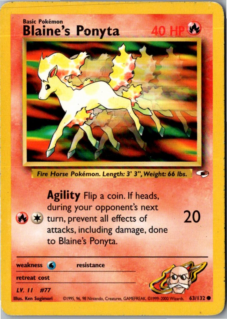 Blaine's Ponyta 63/132 Gym Heroes – Vorderseite