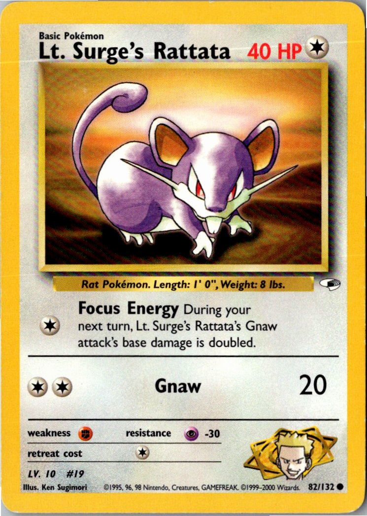 Lt. Surge's Rattata 82/132 Gym Heroes – Vorderseite