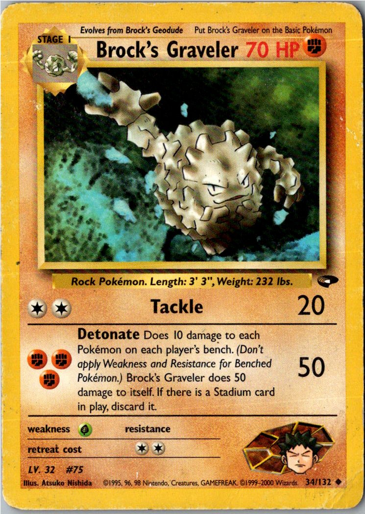 Brock's Graveler 34/132 Gym Challenge – Vorderseite