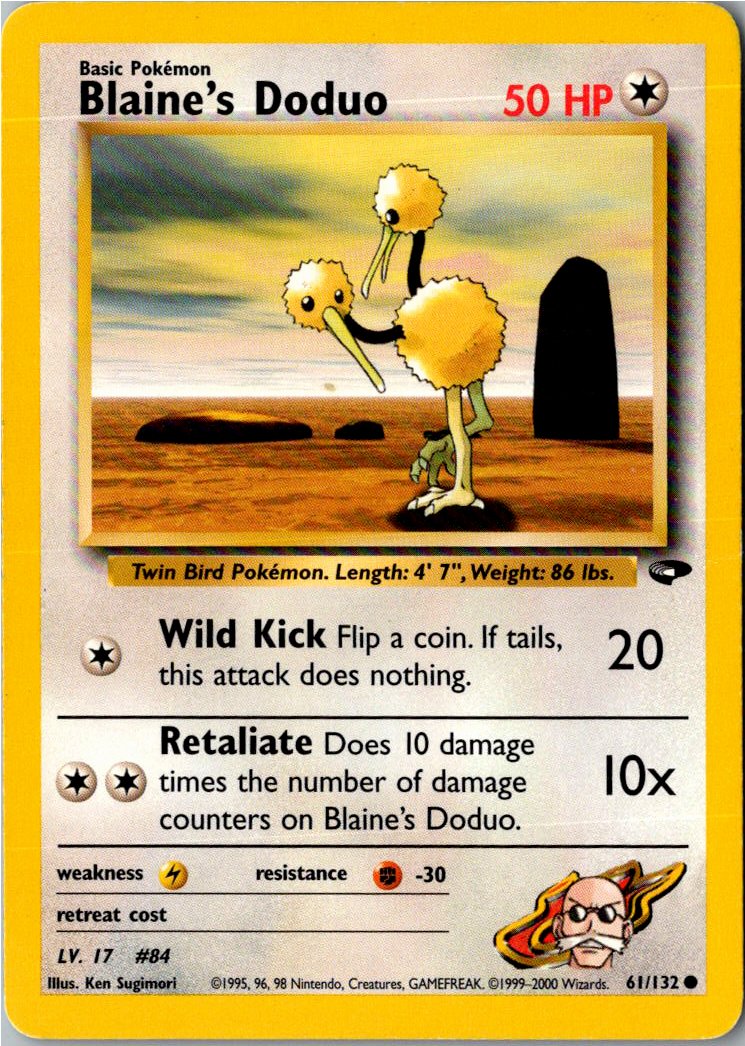 Blaine's Doduo 61/132 Gym Challenge – Vorderseite