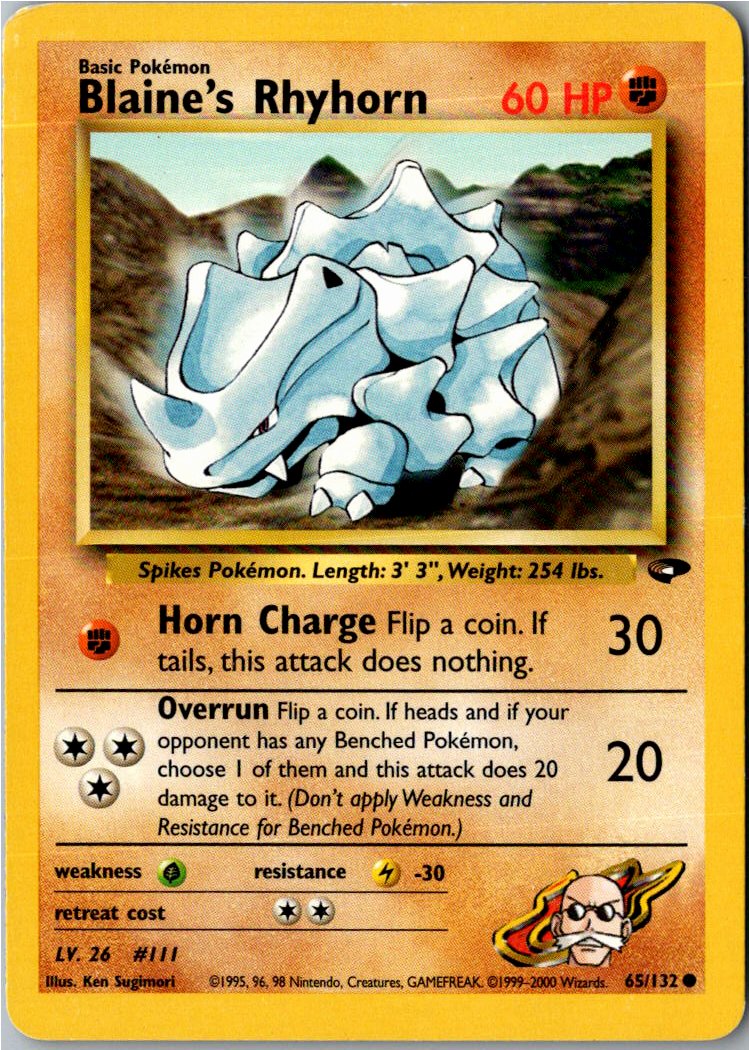 Blaine's Rhyhorn 65/132 Gym Challenge – Vorderseite
