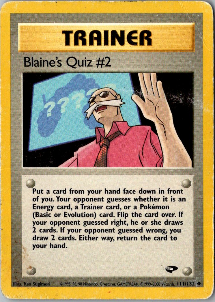 Blaine's Quiz #2 111/132 Gym Challenge – Vorderseite