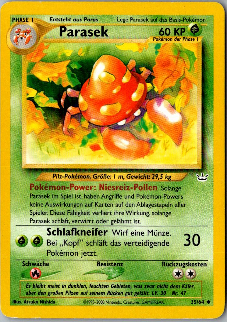 Parasect 35/64 Neo Revelation – Vorderseite