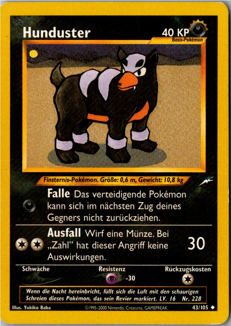 Houndour 43/105 Neo Destiny – Vorderseite