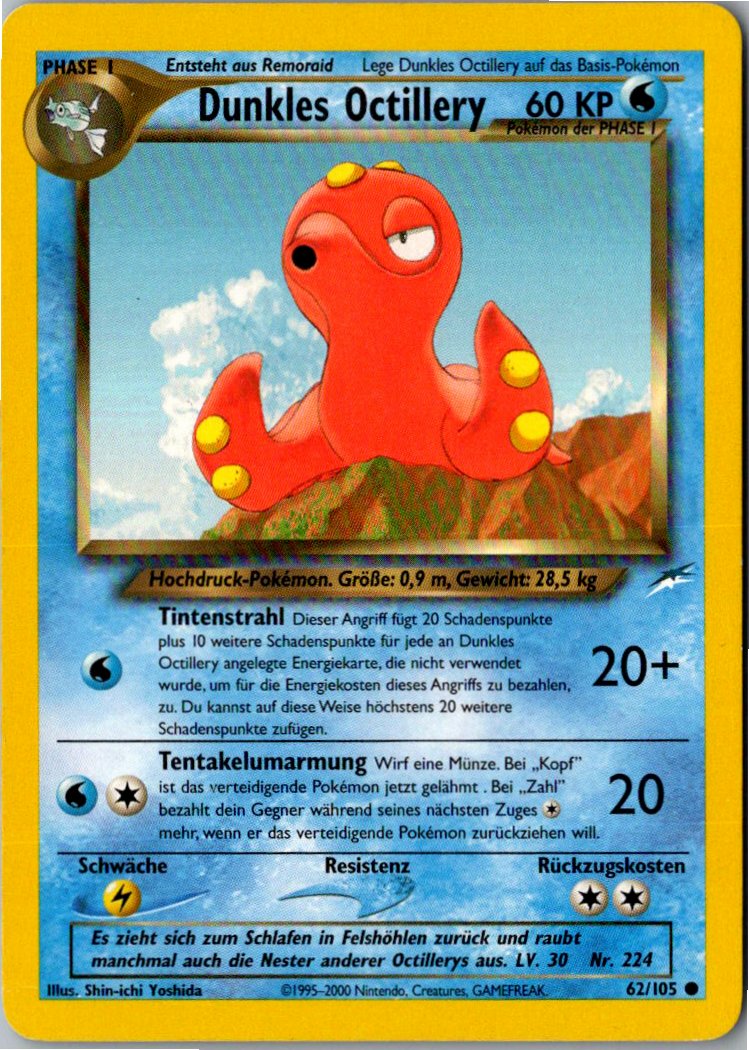 Dunkles Octillery 62/105 Neo Destiny – Vorderseite