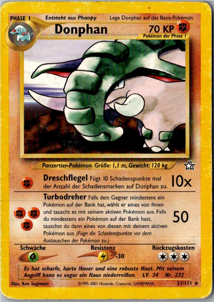 Donphan 21/111 Neo Genesis – Vorderseite