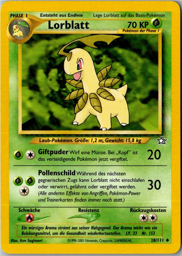 Lorblatt 28/111 Neo Genesis – Vorderseite