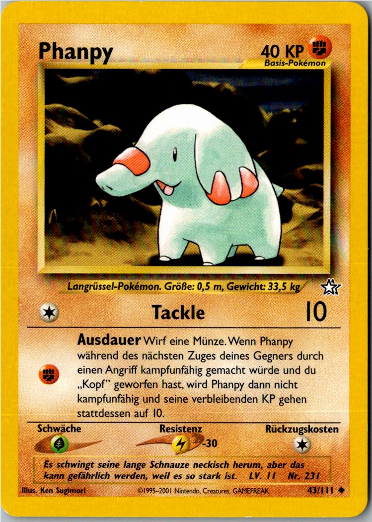Phanpy 43/111 Neo Genesis – Vorderseite
